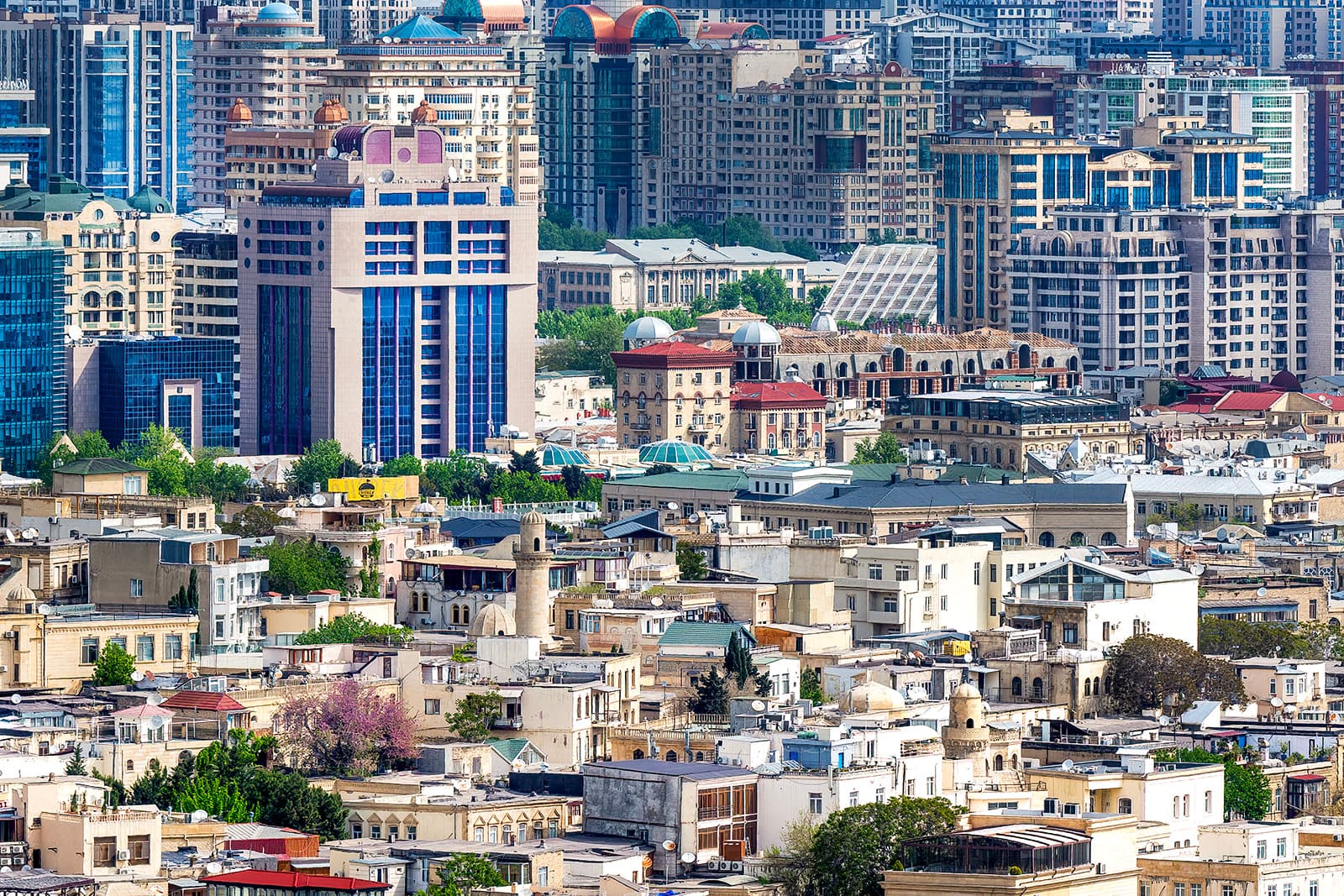 Baku rooftops and skyline