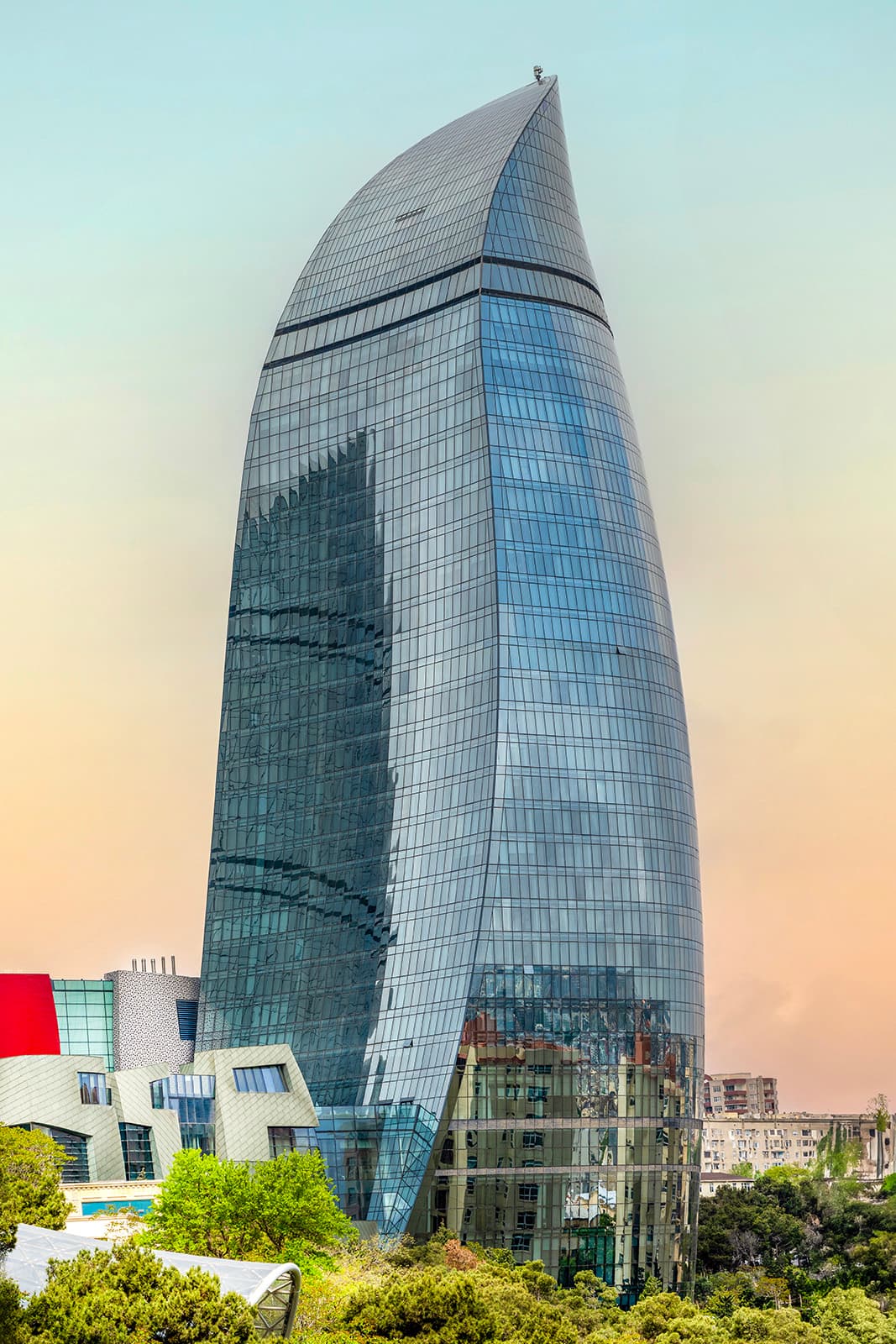 Glass towers above the city