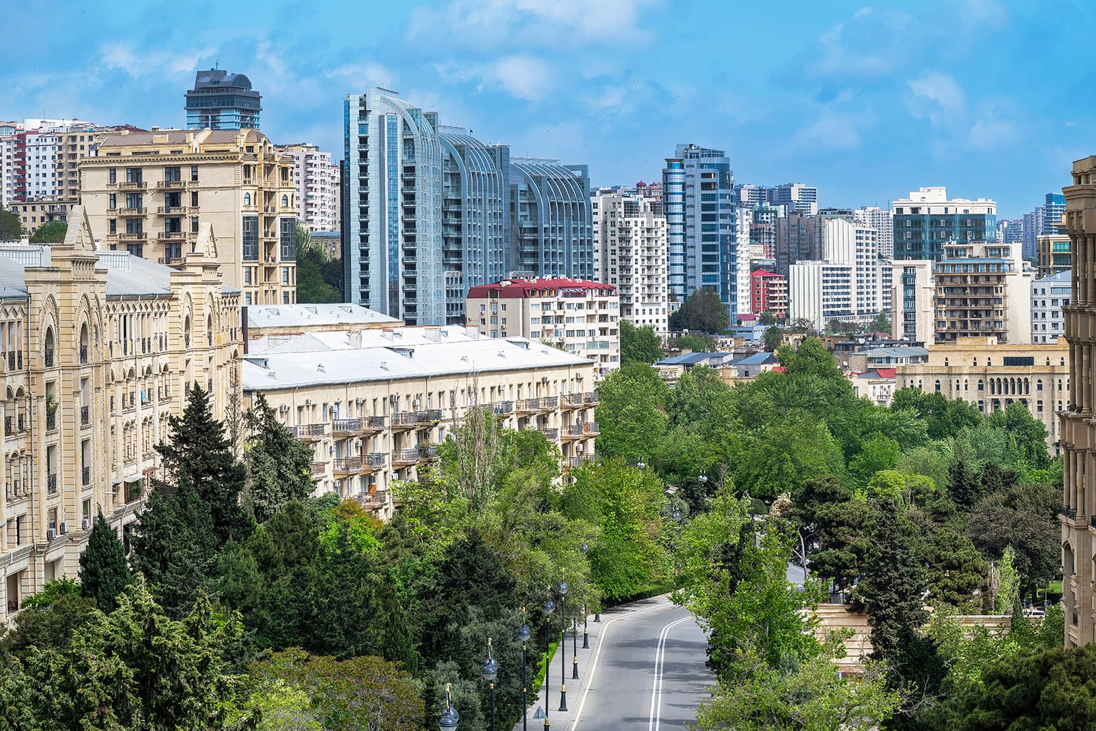 Baku rooftops and skyline