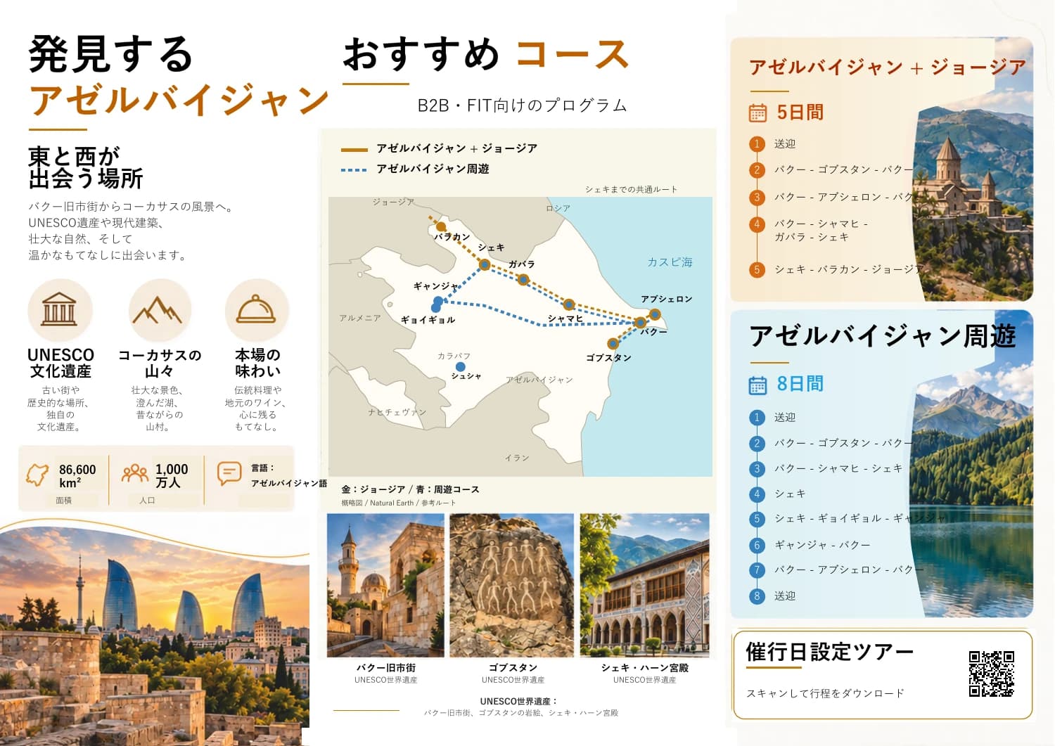 アゼルバイジャンのルートマップを掲載した VATRAVEL パンフレット